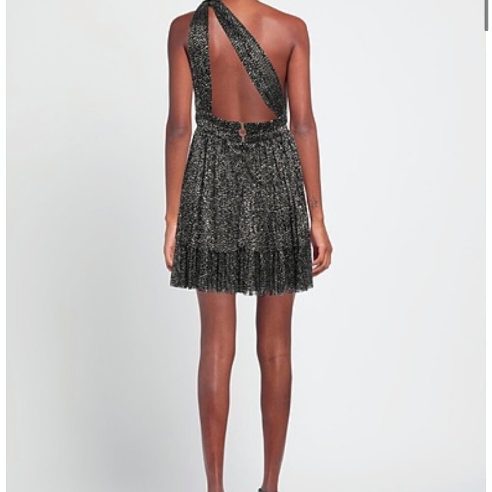 Sabina Musayev Chigaco one-shoulder tiered dress NWT Size L $417